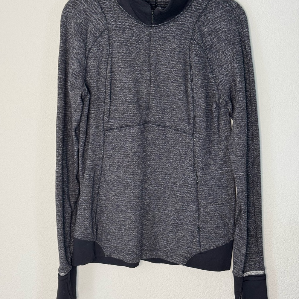 lululemon Black/Gray Long-Sleeve Luon Top